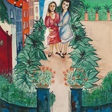 Cícero Dias, People in the courtyard (ca. 1950's) by Cícero Dias
