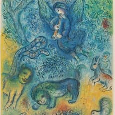 Marc Chagall, Marc Chagall, Upstairs Gallery Stone Litho Poster (1974) by Marc Chagall